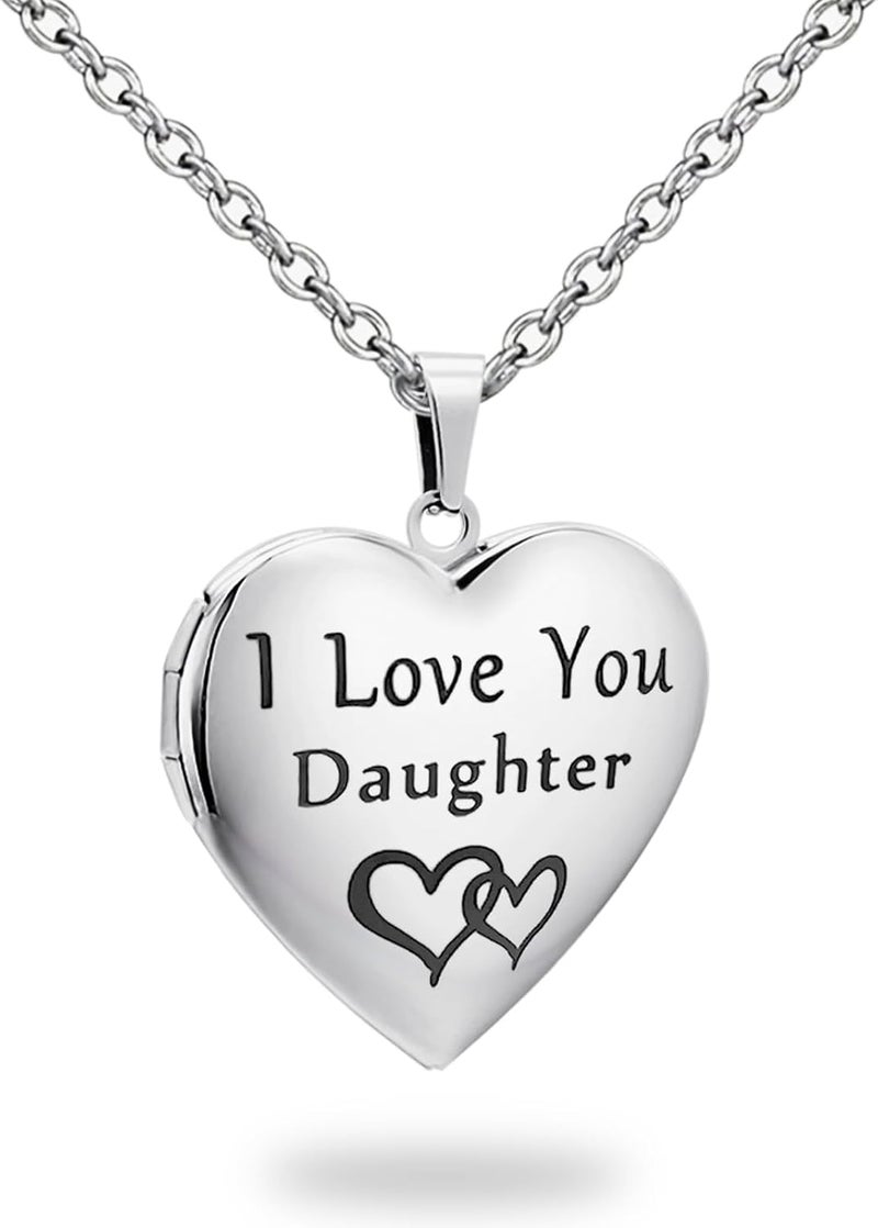 PHOCKSIN Locket Necklace for Women Black/Gold/Silver Locket Necklace Oval/Round/Heart Photo Necklace New Years Gifts for Girls - Image 1